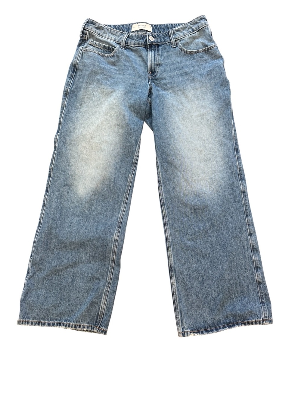 Hollister Low-Rise Baggy Jeans Womens 10R Blue Wide Leg Denim W30 Regular